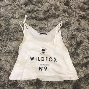 Wild fox logo crop tank